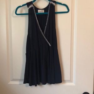 Navy blue flowy tank top